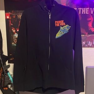 Pierce the veil, the jaws of life zip up hoodie from hot topic. Medium